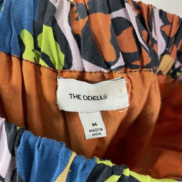 The ODELLS Paloma Skirt Womens Medium (*runs small) Floral Tiered Cotton Silk - Picture 10 of 12